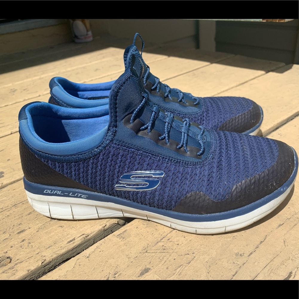 Dark blue skechers
